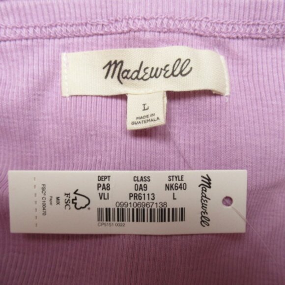 Madewell Supima Rib Halter Tank Top Vibrant Lilac Large - Picture 9 of 10